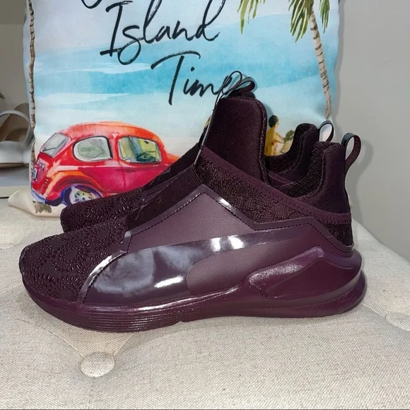 Puma Burgundy Fierce Krm High Top Sneakers Size 8 Excellent Condition - Picture 2 of 9